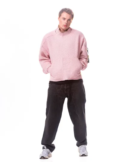 Varsity Dusty Pink fleecegenser