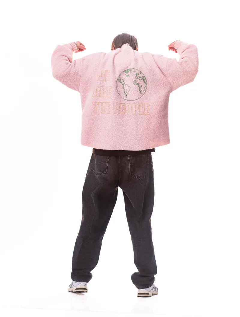 Varsity Dusty Pink fleecegenser